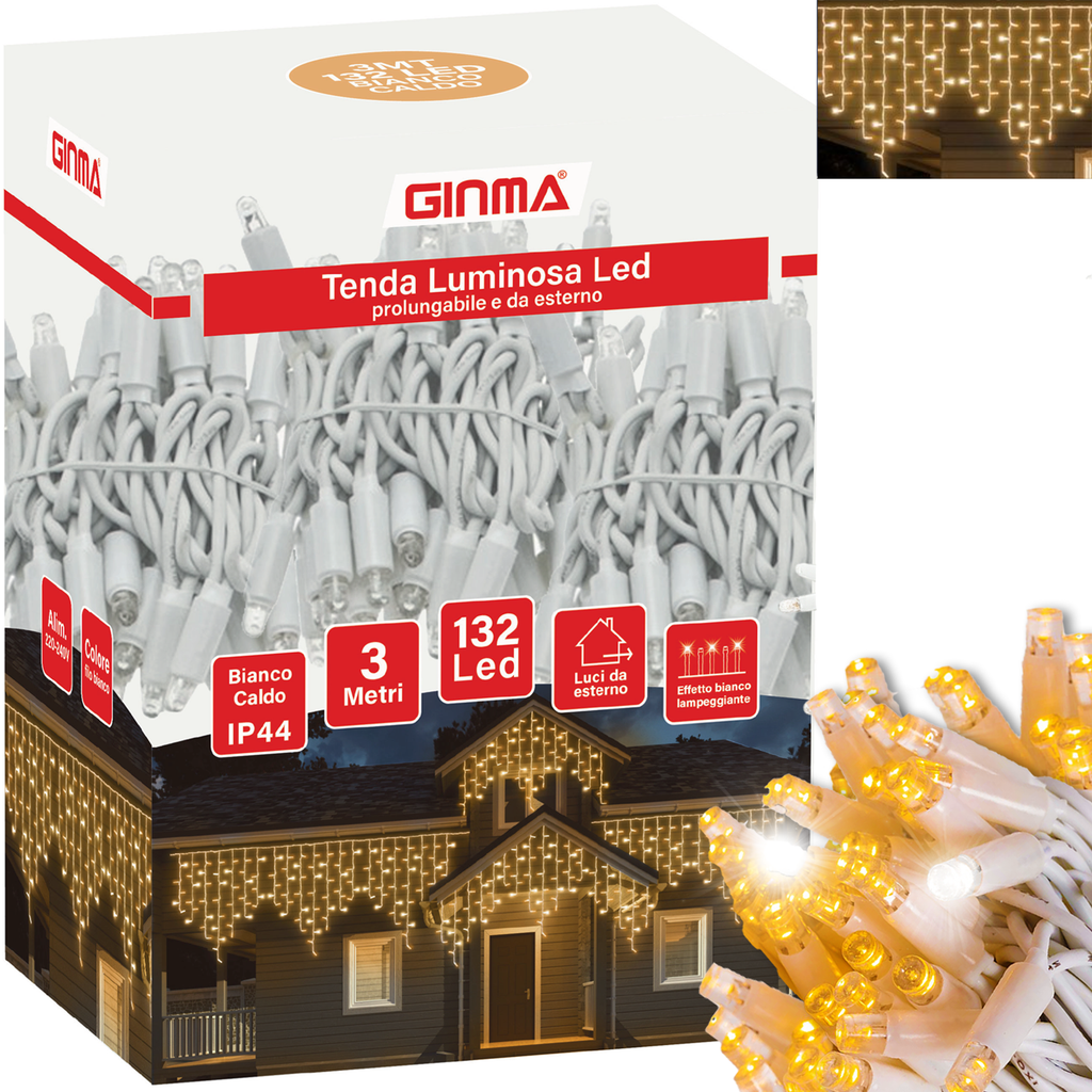 LUCE LED CASCATA - BIANCO CALDO - EFFETTO DIAMANTE
