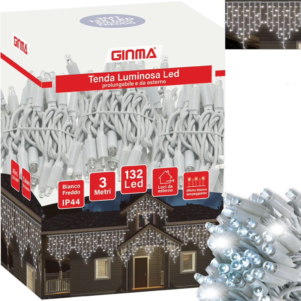 LUCE LED CASCATA - BIANCO FREDDO - EFFETTO DIAMANTE