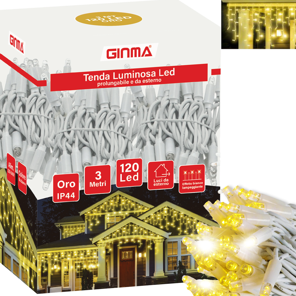 LUCE LED PIOGGIA - BIANCO CALDO - EFFETTO DIAMANTE