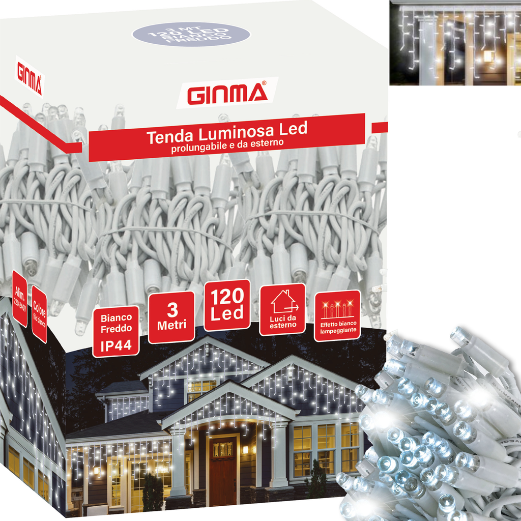 LUCE LED PIOGGIA - BIANCO FREDDO- EFFETTO DIAMANTE
