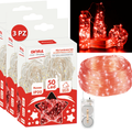 SET 3 FILI LUMINOSI A BATTERIA - ROSSO RUBINO