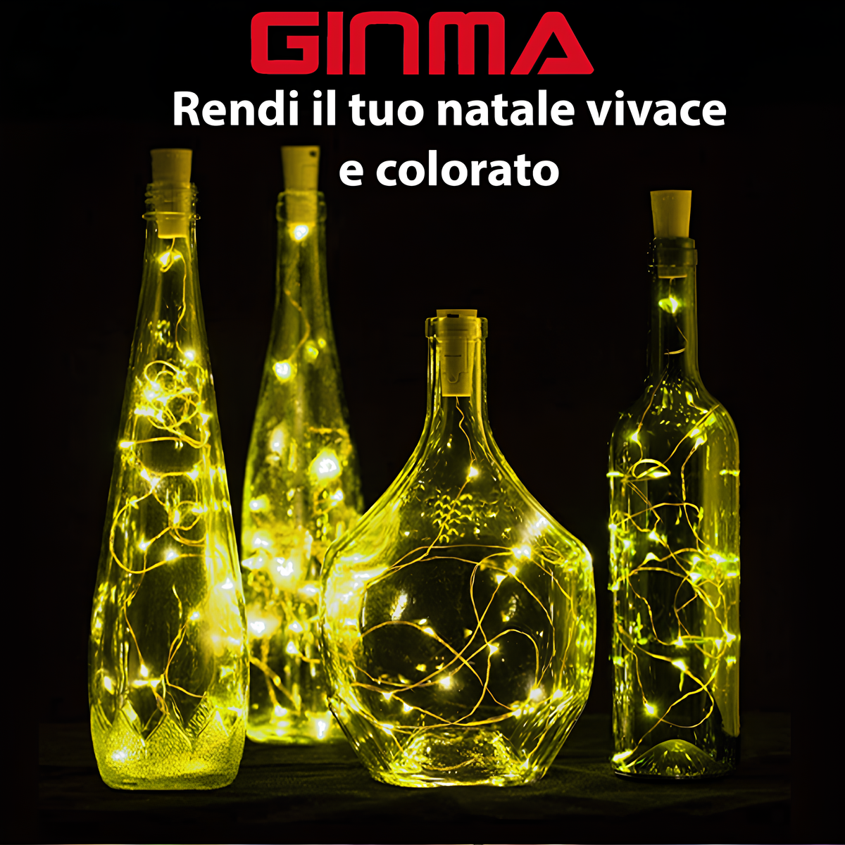 SET 3 FILI LUMINOSI A BATTERIA - ORO