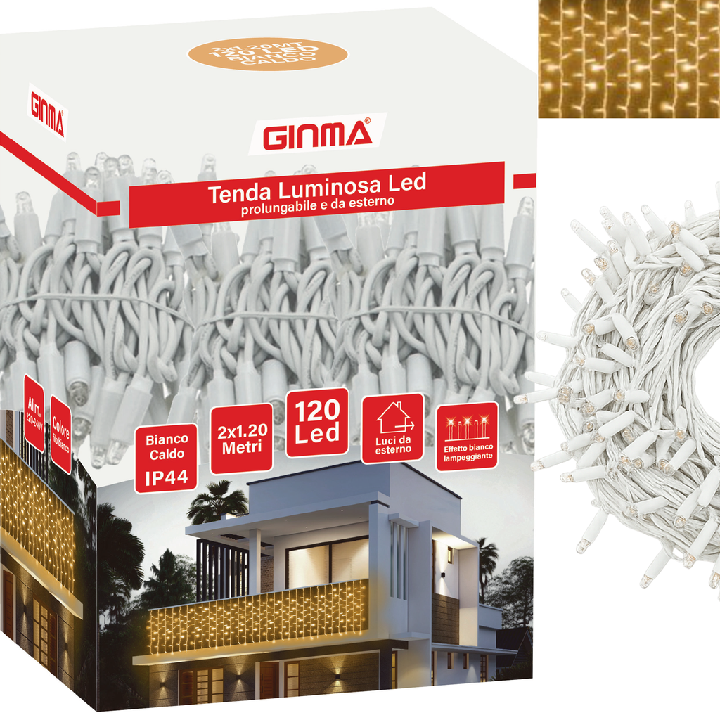 LUCE LED TENDA - BIANCO CALDO - EFFETTO DIAMANTE