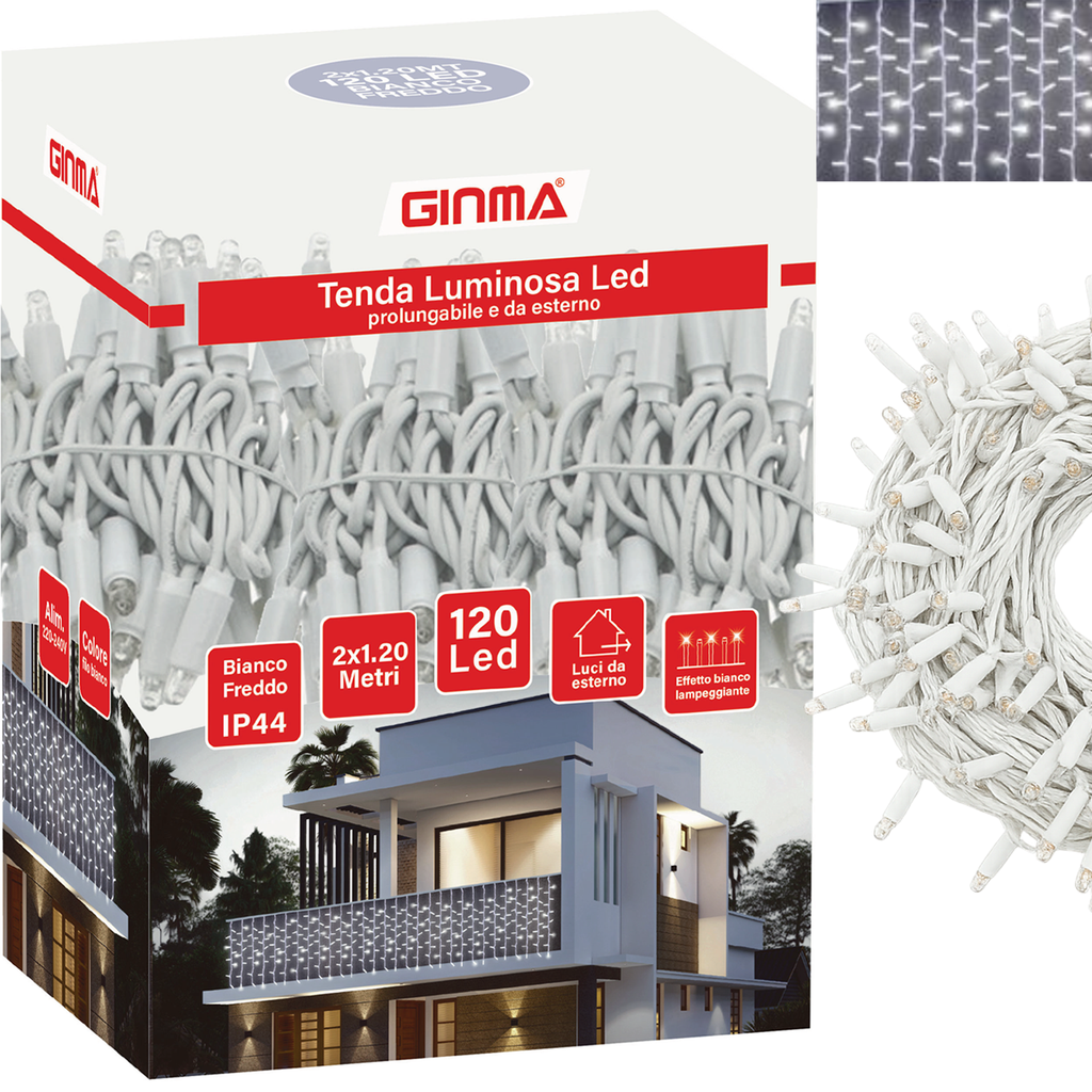 LUCE LED TENDA - BIANCO FREDDO - EFFETTO DIAMANTE