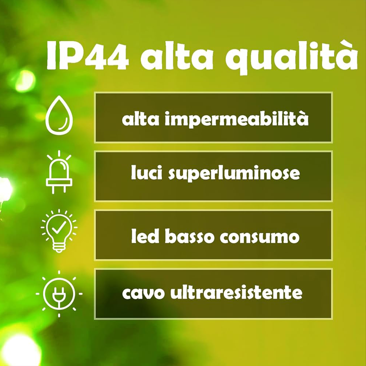 LUCE ALBERO DI NATALE - VERDE - 8 EFFETTI LUCE