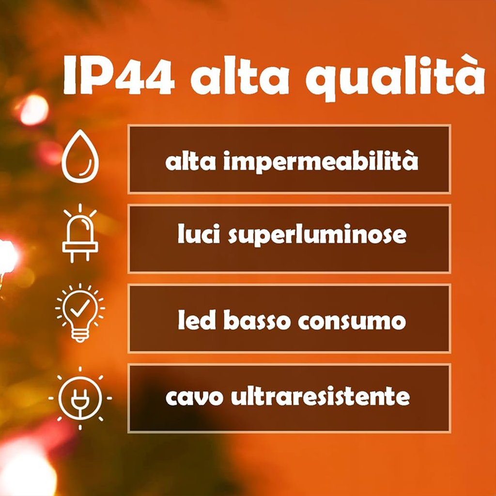LUCE ALBERO DI NATALE - ROSSO - 8 EFFETTI LUCE