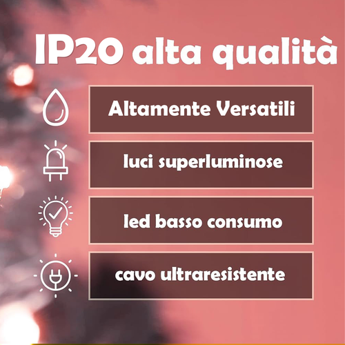 cSET 3 FILI LUMINOSI A BATTERIA - ROSA