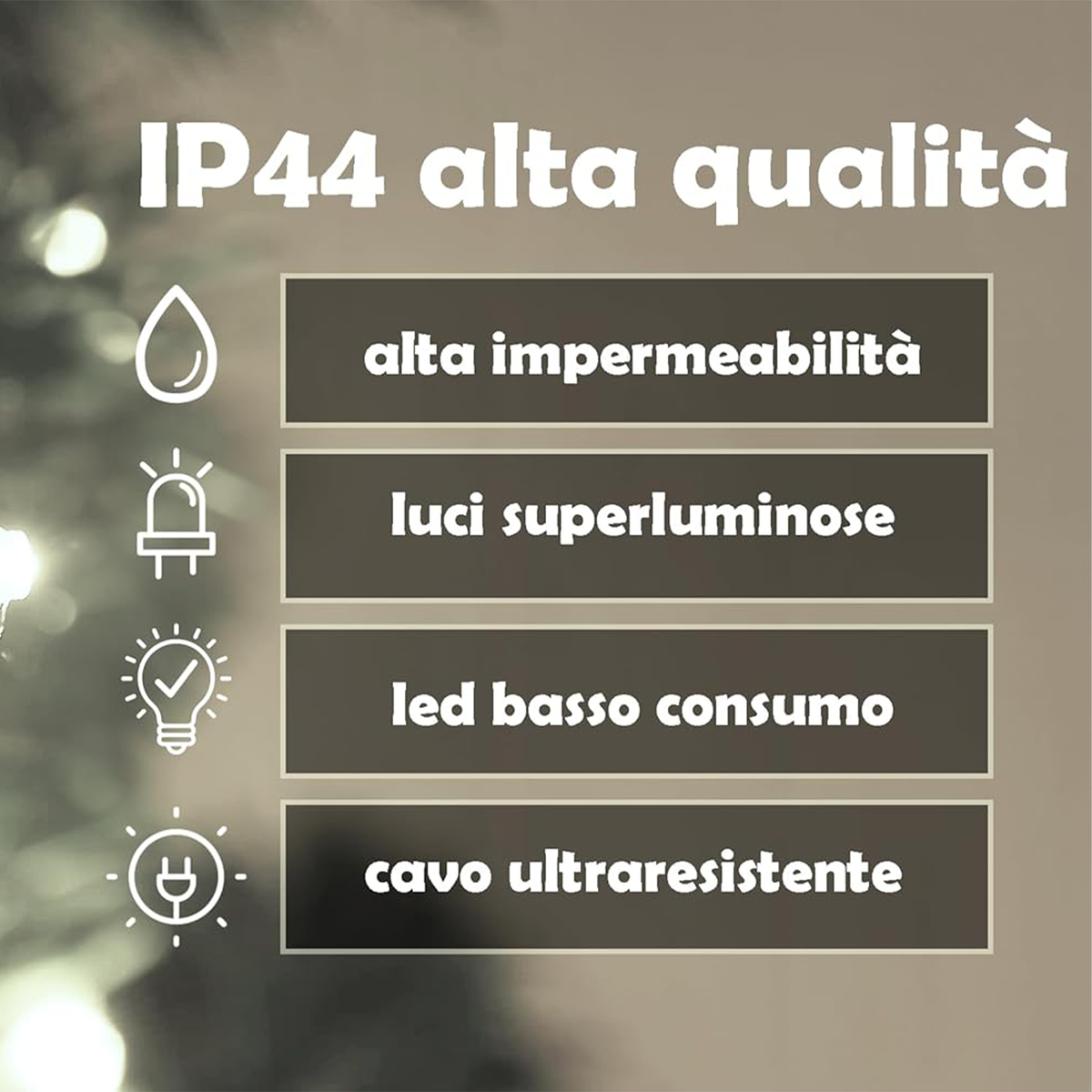 LUCE ALBERO DI NATALE - MULTICOLOR - 8 EFFETTI LUCE