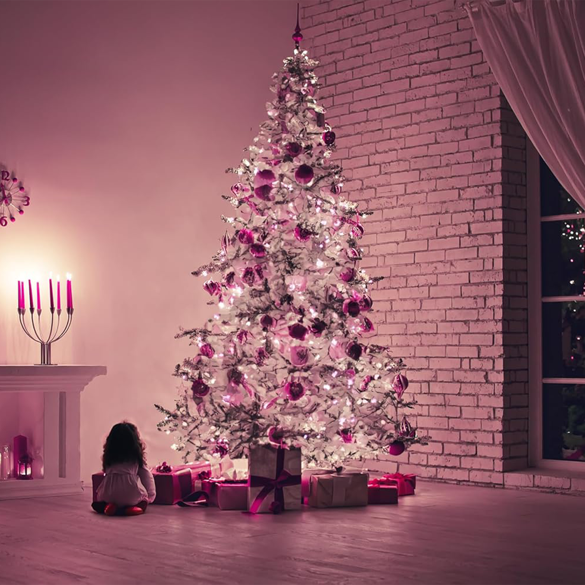 LUCE ALBERO DI NATALE - ROSA - 8 EFFETTI LUCE