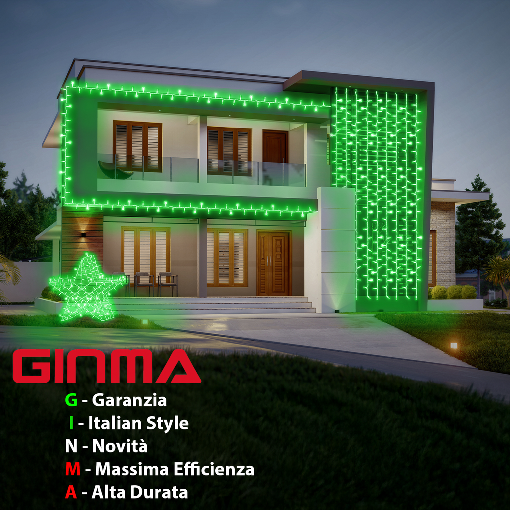 LUCE LED CAVO RETTO - VERDE SMERALDO - EFFETTO DIAMANTE