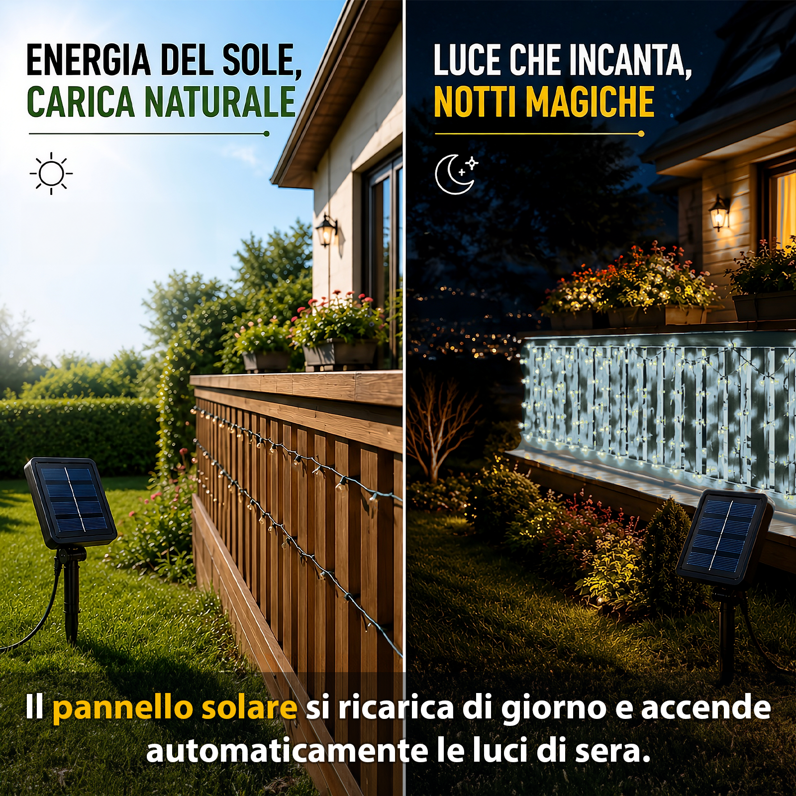 LUCE LED PANNELLO SOLARE - BIANCO FREDDO