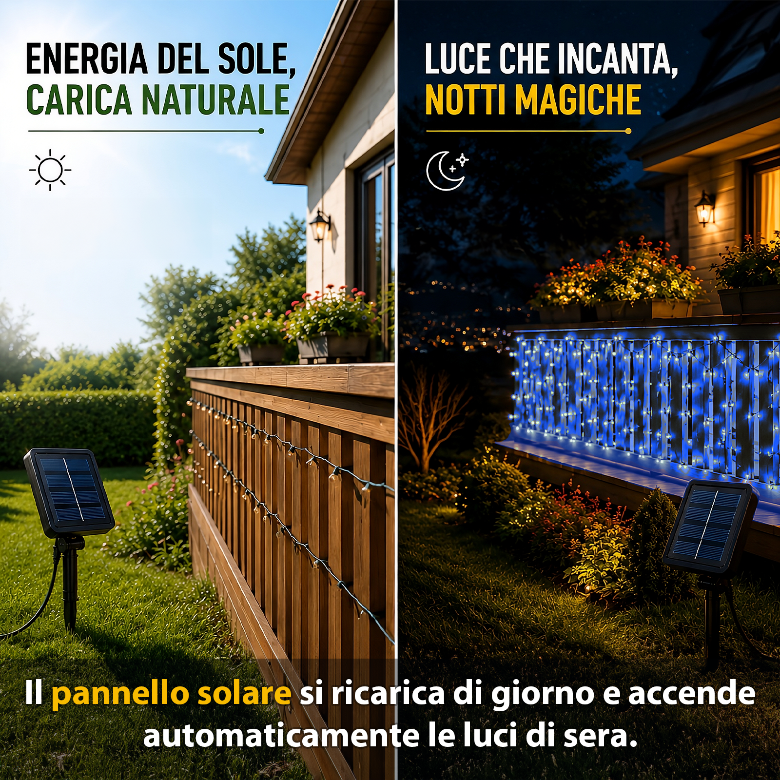 LUCE LED PANNELLO SOLARE - BLU ZAFFIRO