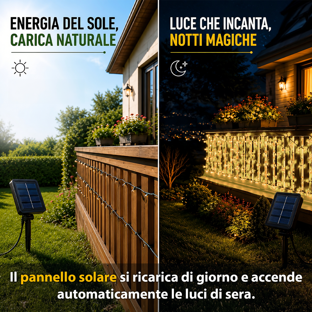 LUCE LED PANNELLO SOLARE - ORO