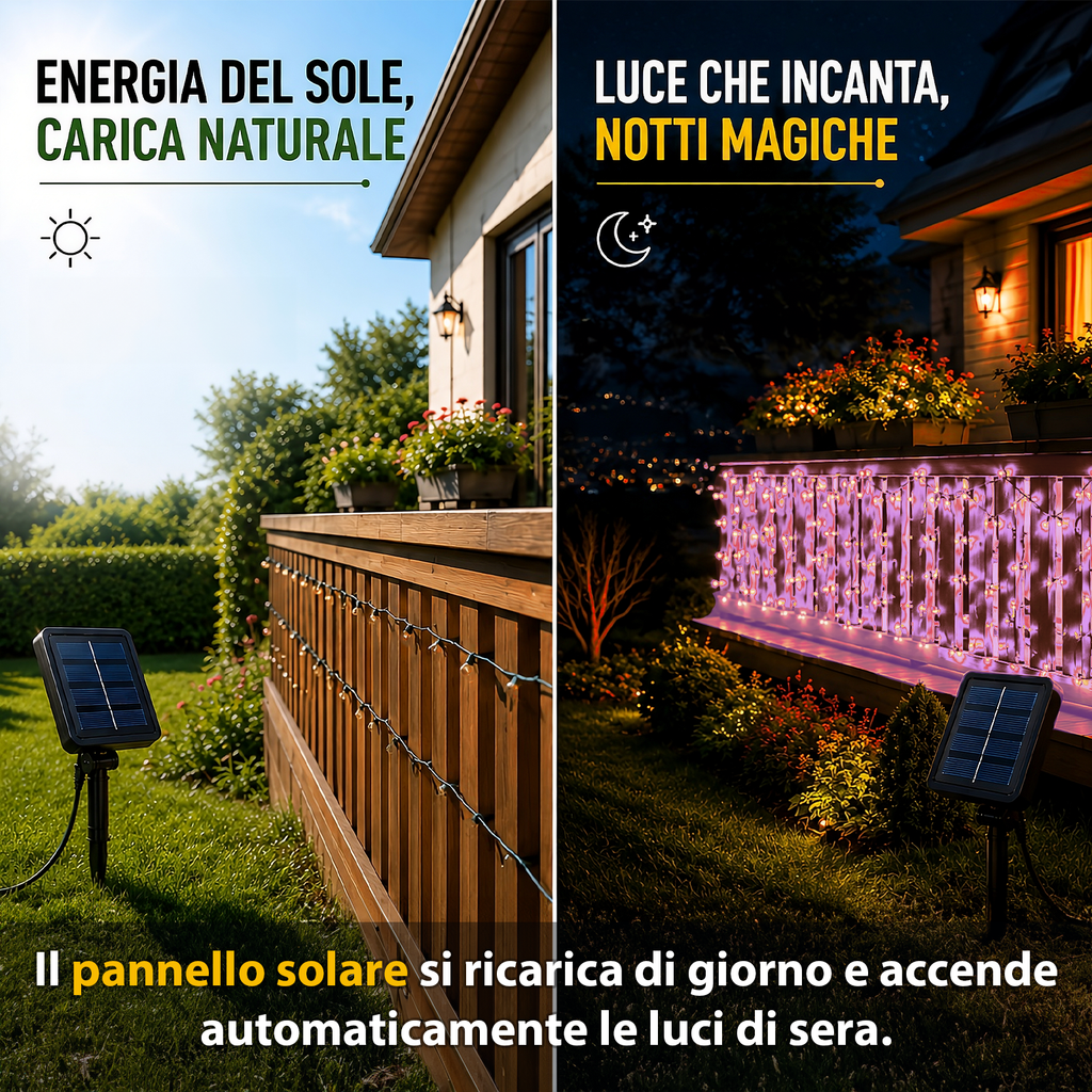 LUCE LED PANNELLO SOLARE - ROSA