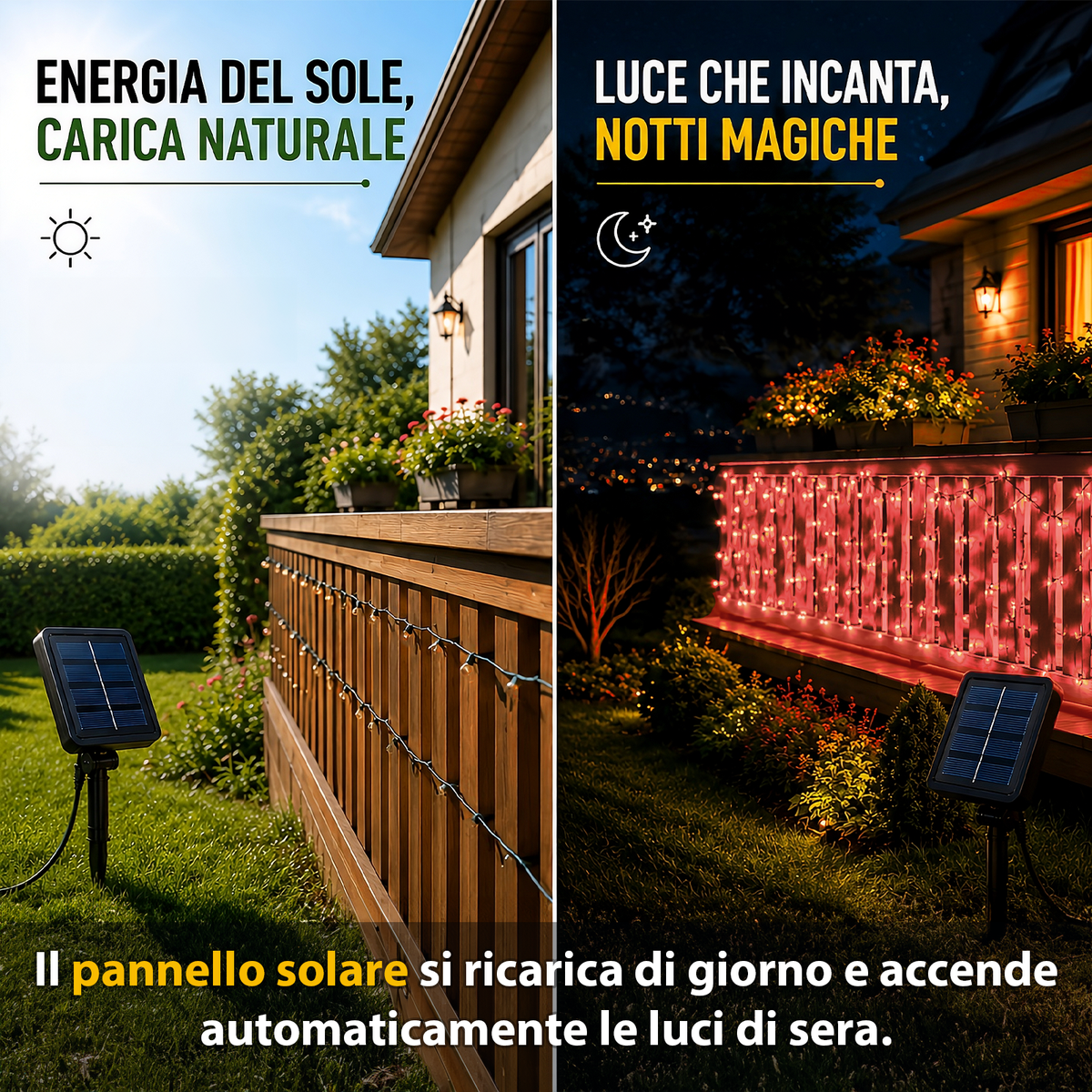 LUCE LED PANNELLO SOLARE - ROSSO RUBINO