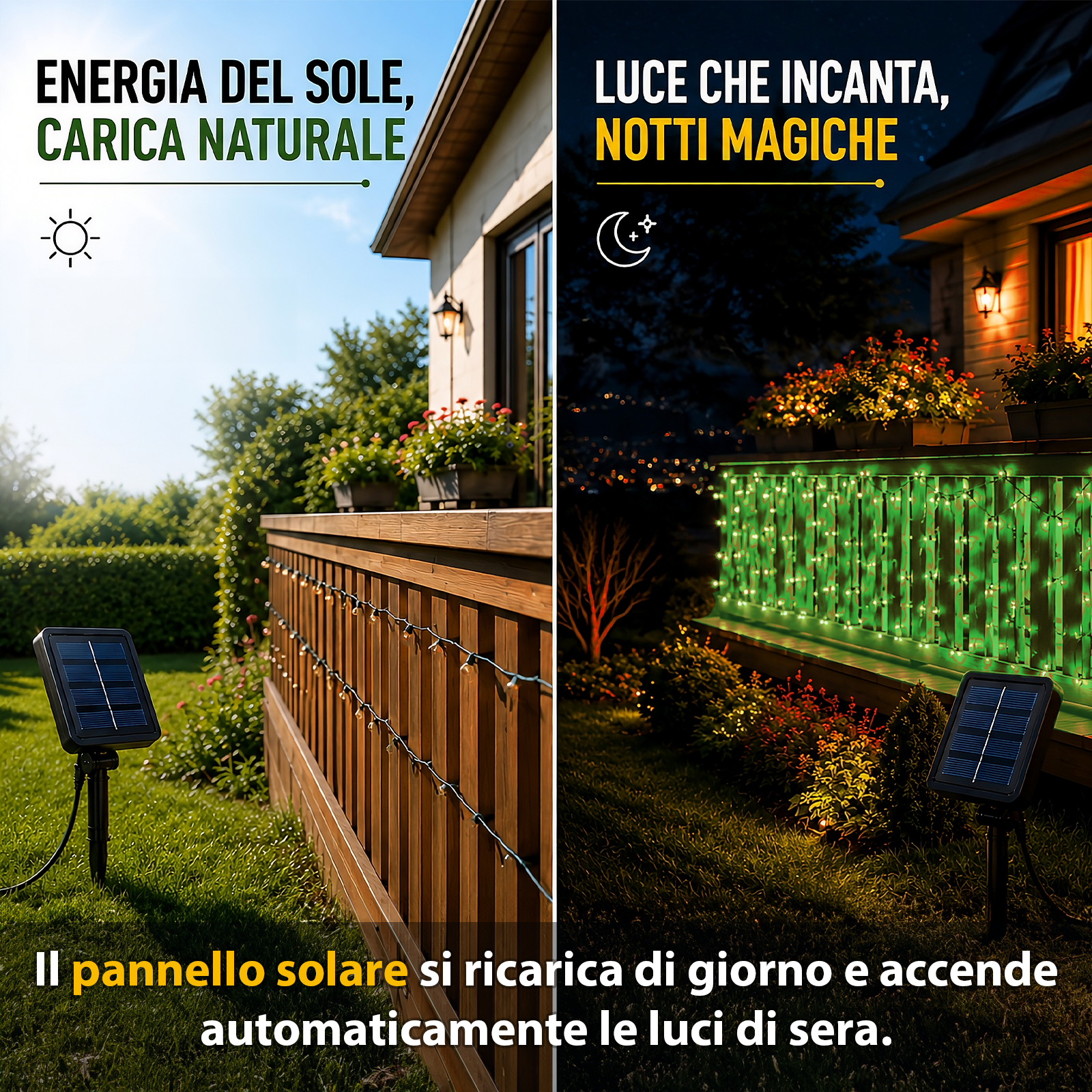 LUCE LED PANNELLO SOLARE - VERDE SMERALDO