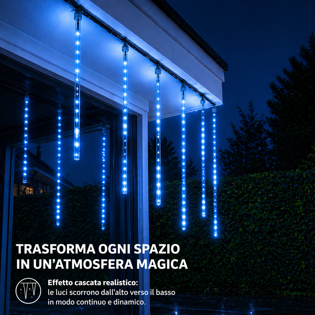 Tubi Luminosi LED Effetto Cascata (5PZ) - BLU