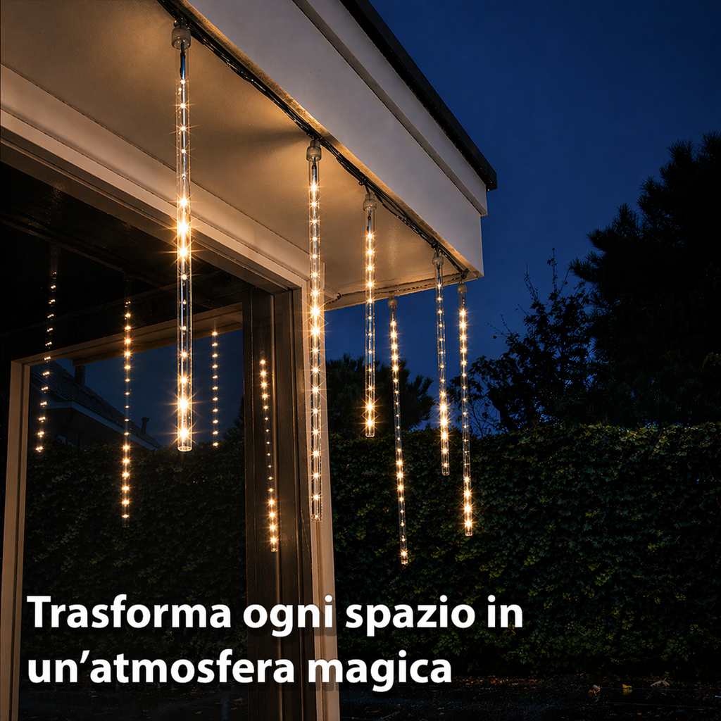 Tubi Luminosi LED Effetto Cascata (5PZ) - BIANCO CALDO
