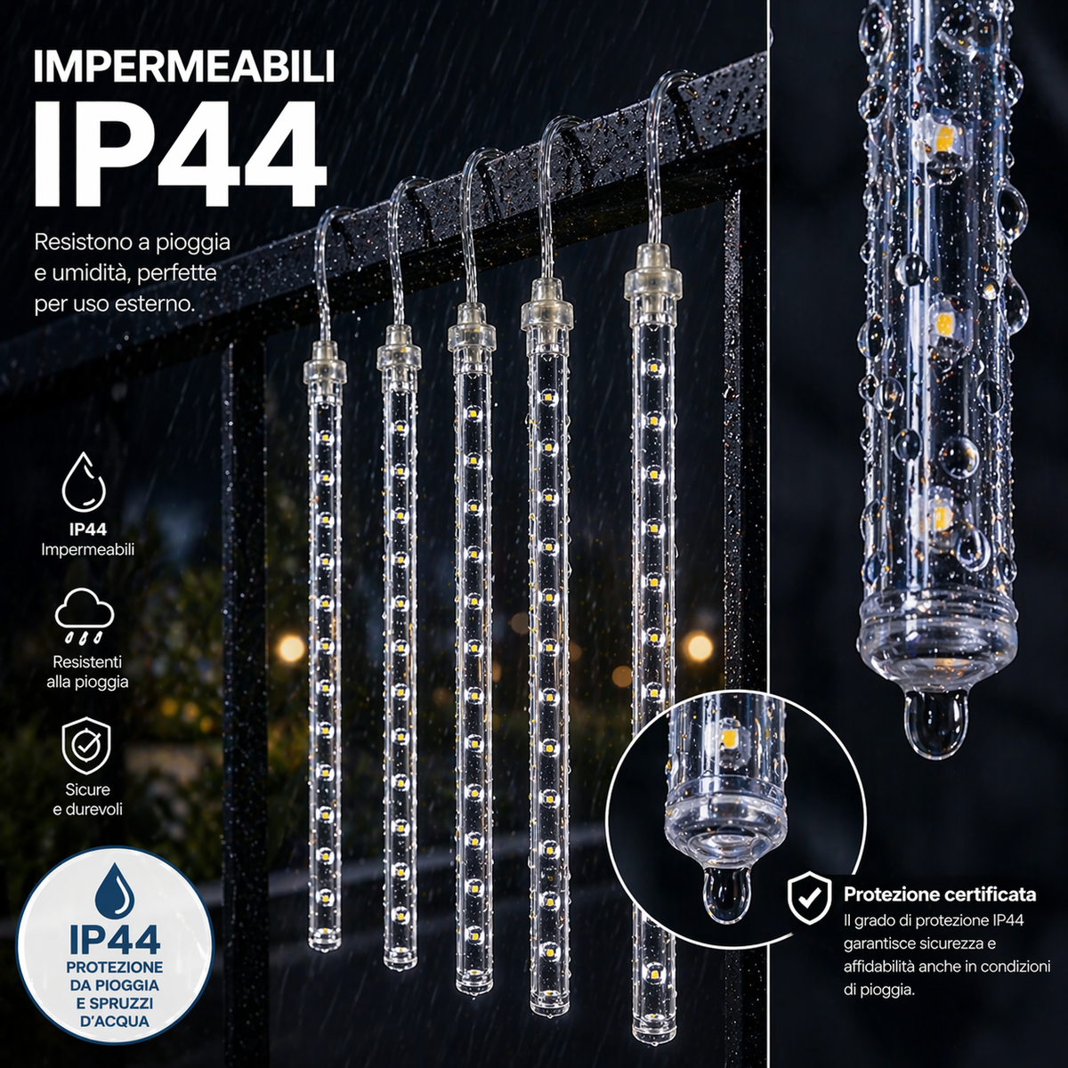 Tubi Luminosi LED Effetto Cascata (5PZ) - BLU