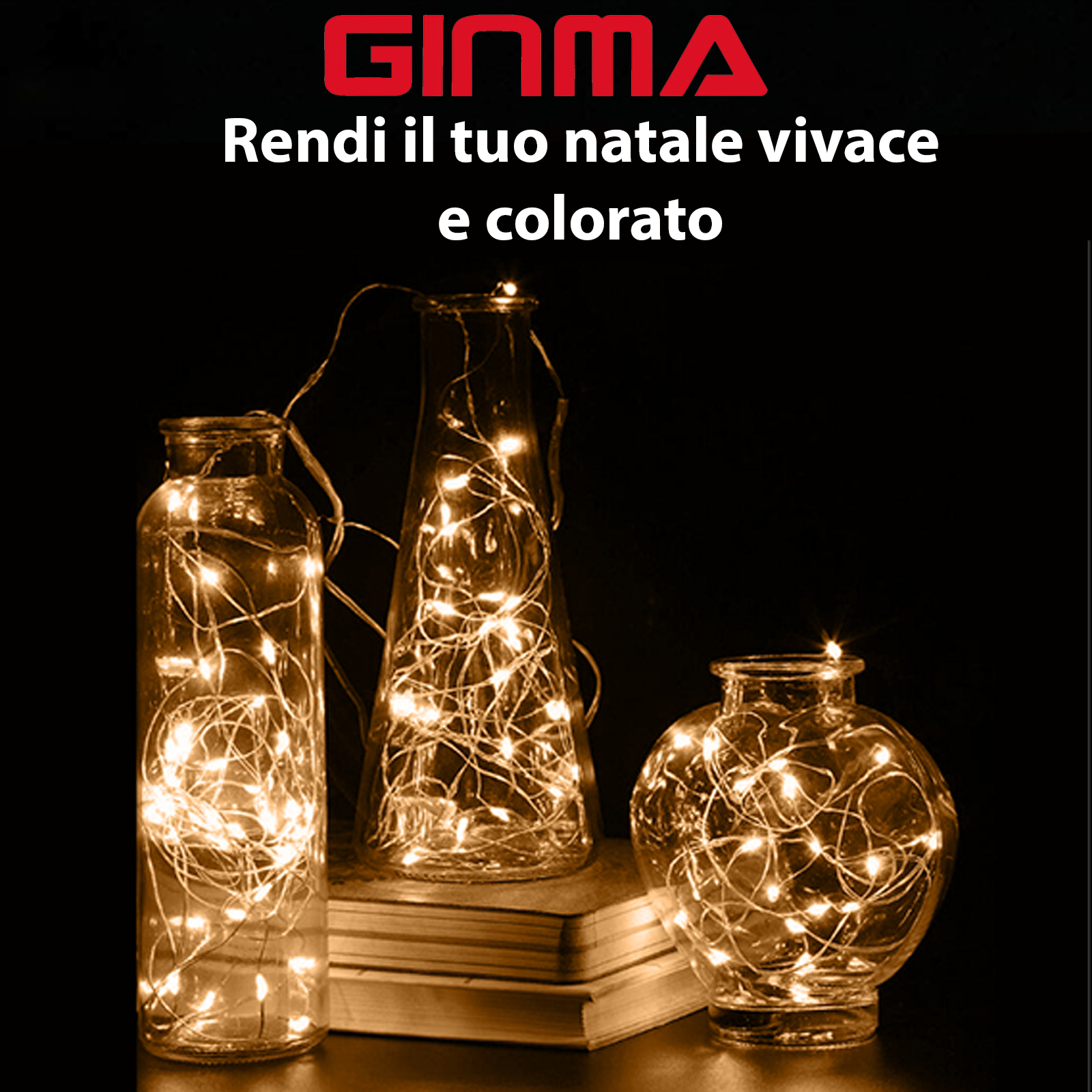 SET 3 FILI LUMINOSI A BATTERIA - BIANCO CALDO