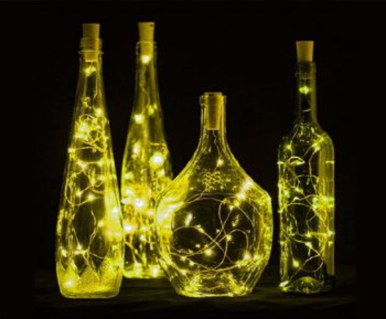 SET 3 FILI LUMINOSI A TAPPO - ORO
