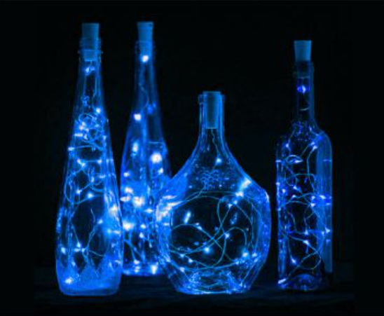 SET 3 FILI LUMINOSI A TAPPO - BLU ZAFFIRO