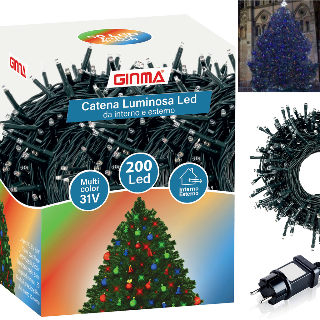 LUCE ALBERO DI NATALE - MULTICOLOR - 8 EFFETTI LUCE